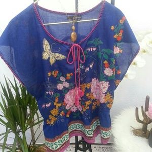 F21 Floral Peasant Top