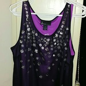 NWT tank double layer one black and under purple.
