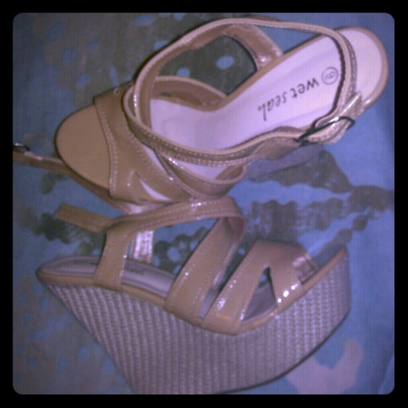 Nude Wet Seal Wedges