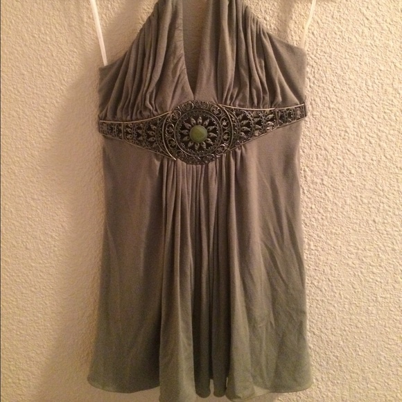 Sky green top with medallion!