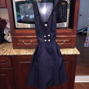 Beautiful Navy party dress , rhinestone buttons