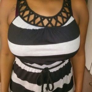Striped Hi-Low Dress