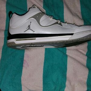 Black whit and grey jordans