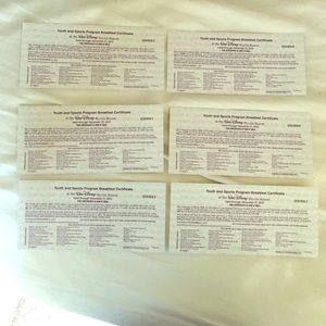6 Walt Disney World resort Breakfast certificates!