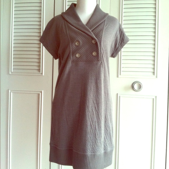 Free People Dresses & Skirts - Free people gray short sleeve sweater dress