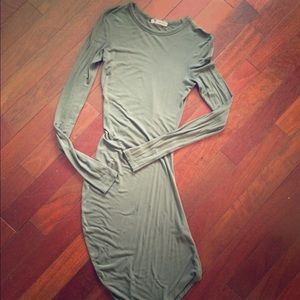 Alexander Wang asymmetric cut dress in olive green