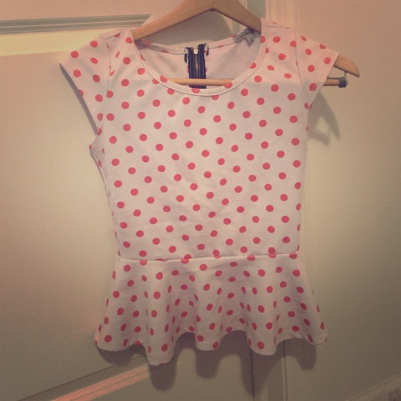 Peplum polka dot top