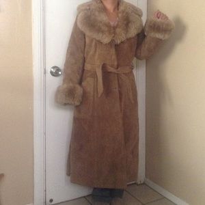 100% leather fur coat.