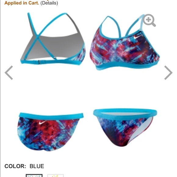 one Nike swim suit. two piece.