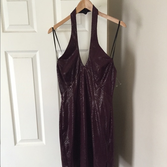 Faux snakeskin Cache dark purple Sexy Cache dress - Picture 1 of 4