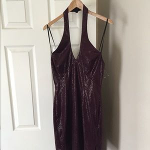 Faux snakeskin Cache dark purple Sexy Cache dress