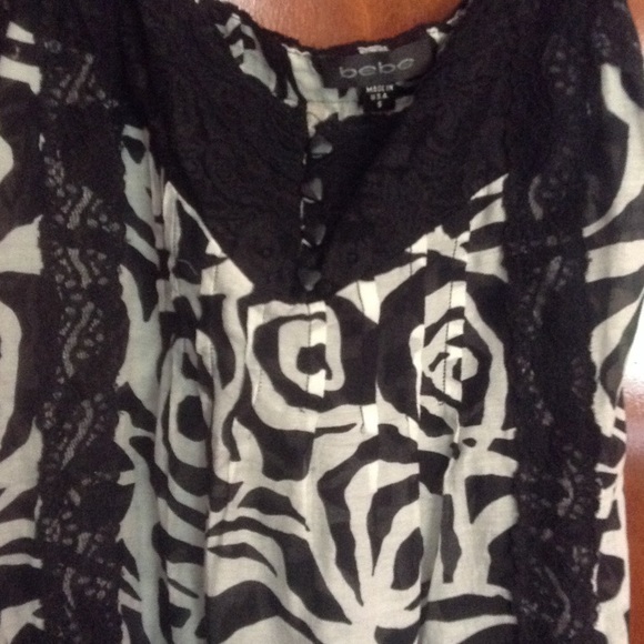 Bebe black and white tank