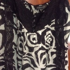 Bebe black and white tank