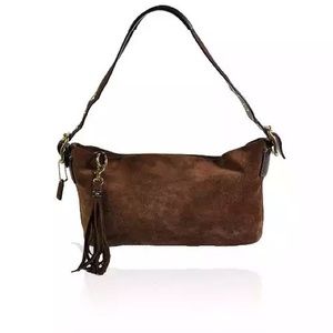 Coach Brown Suede Signature East West Shoulder Bag