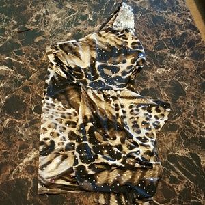 Dressy sequin leopard tank
