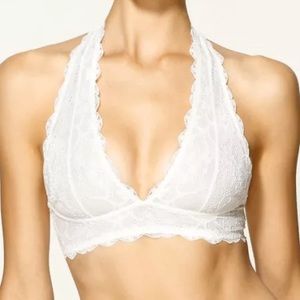 Free people lace white galloon bralette