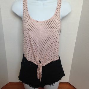 Lace pink and black top