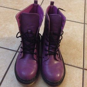 Funky Dr. Martens look a like purple boots