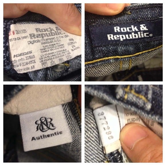 EUC Rock & Republic Low Rise Bootcut Dark Wash Jeans Size 25 - Saks Exclusive - Picture 3 of 4