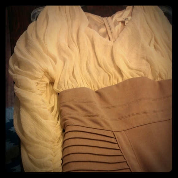 Adorable cream and taupe dress