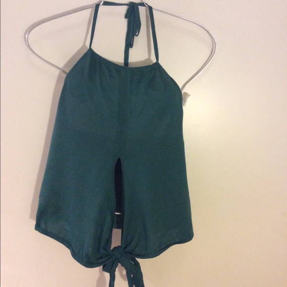Forest green halter top