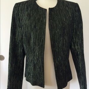 Collarless blazer with silver detail