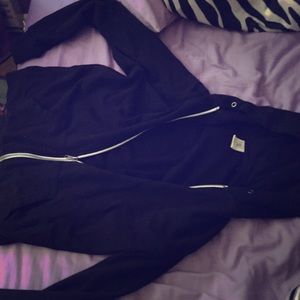 Plain black zip-up