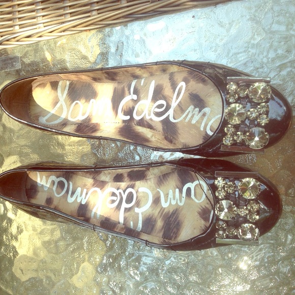 Sam Edelman Black Caper Jeweled Flats