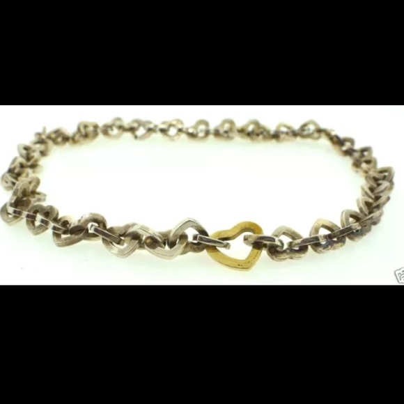 Tiffany & Co. Jewelry - AUTH. TIFFANY heart link necklace gold & silver