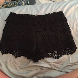 Black lace shorts