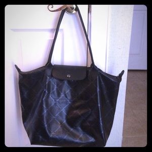 Longchamp le pilege medium tote black metal