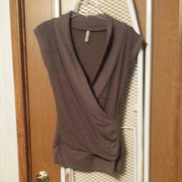 Brown wrap sweater top - Picture 1 of 2