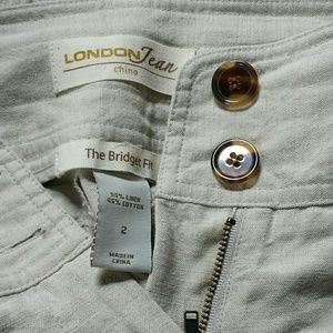 London Jean Linen/cotton blend wide leg pants