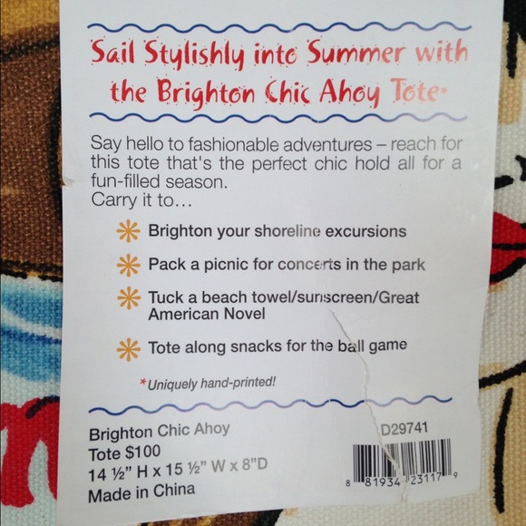 ❌SOLD❌ Brighton Chic Ahoy Tote Bag ⚓️ Host Pick - Picture 4 of 4