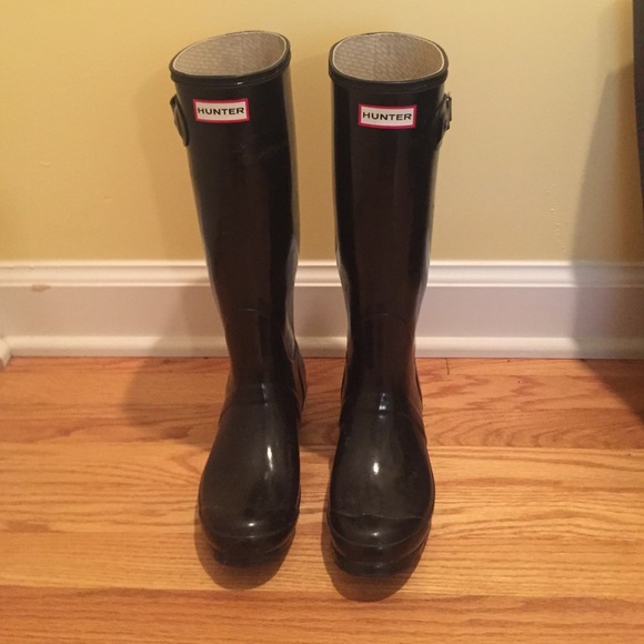 Hunter Tall Black Gloss Boots