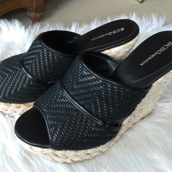 BCBG Shoes - BCBG raffia wedge sandal 9.5 new