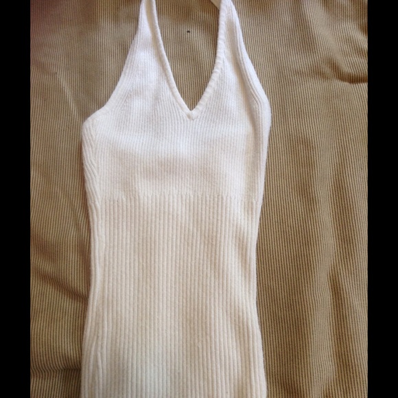 Bebe white halter top
