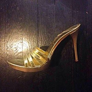 Nicole miller couture gold heels