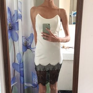 Solemio lace trim dress