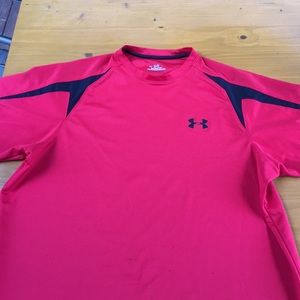 Red and Black Under Armour T-Shirt. Medium