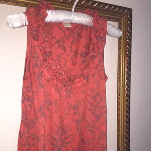 Burnt Orange Ruffle Tank