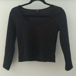 Black forever 21 patterned crop top