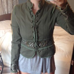 Miss me Olive beaded military jacket like NEW