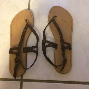 Brown flip flop sandals