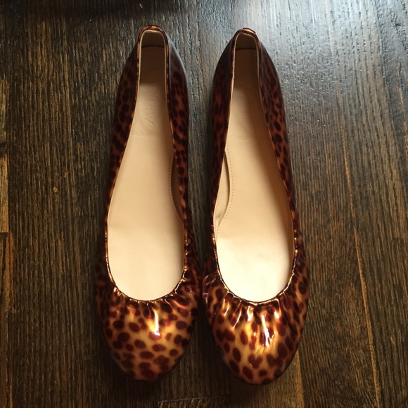 J.Crew Cece ballet flats (patent tortoise) New!