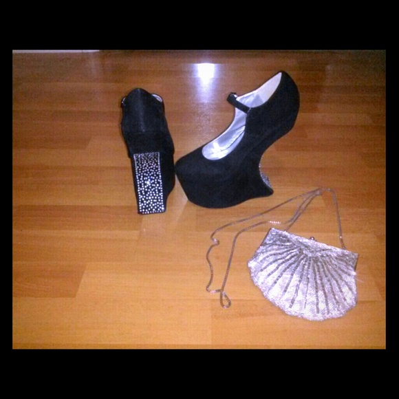 Bertinni Suede Crescent studded heels