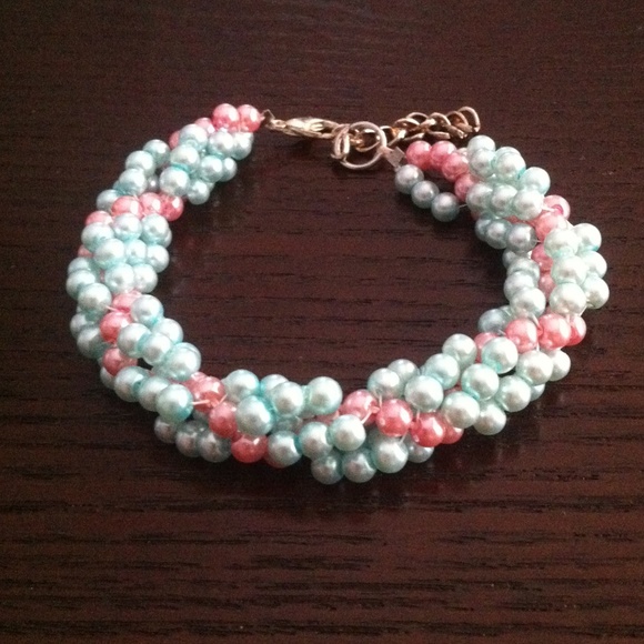 HOst Pick!! Handmade blue and pink bracelet