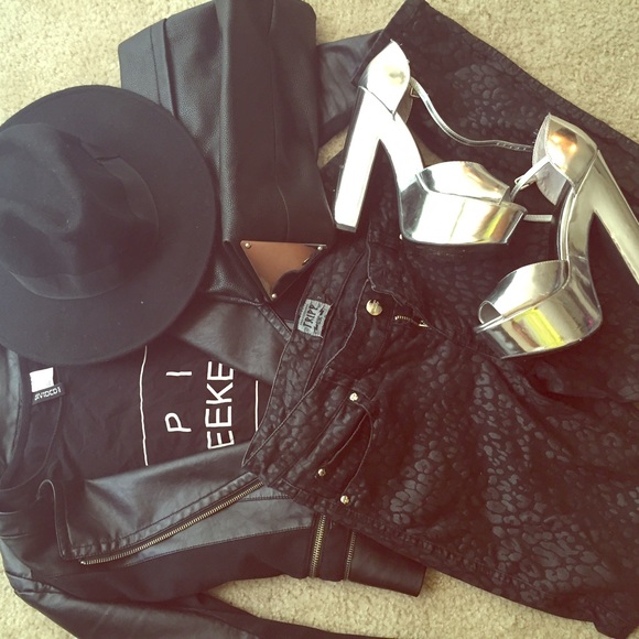 Black leather pants