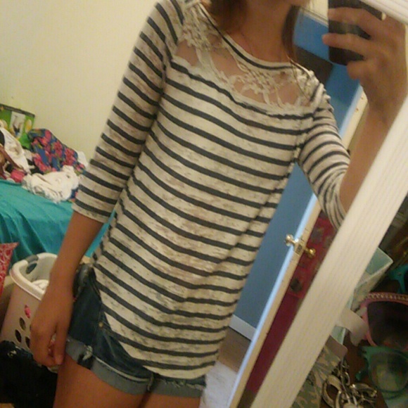 Blue and white striped shirt