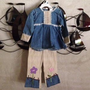 Jean top w khaki pants